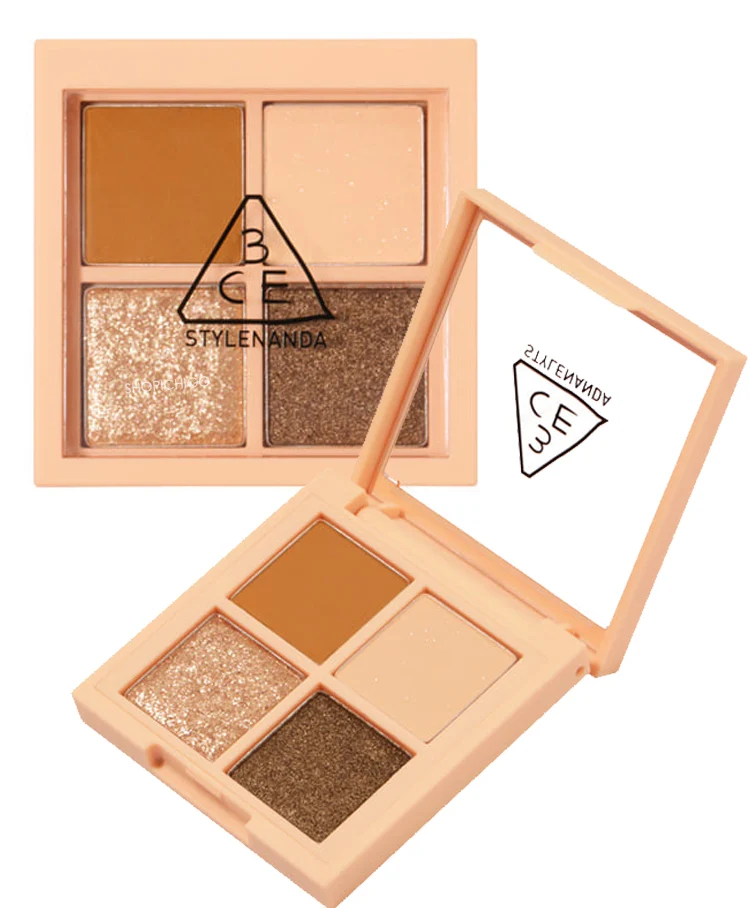 [Self-operated] Korea 3CE Sanxi Jade 4-Color Eyeshadow Palette #ALMOND FUDGE Almond Palette 3.2g Pearlescent Matte Eyeshadow Palette
