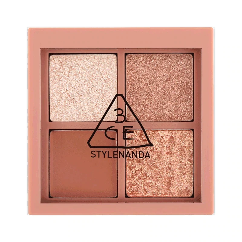 [Self-operated] Korea 3CE Sanxi Jade 4-Color Eyeshadow Palette #SECOND PAIR Rose Champagne 3.2g Pearlescent Matte Shadow Palette