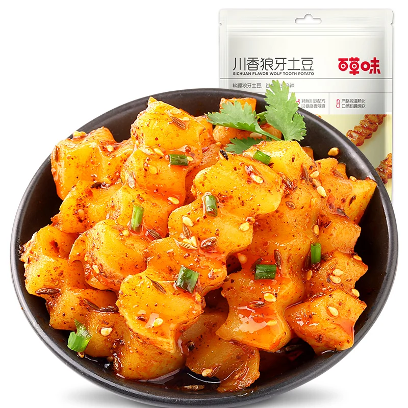 [Self-operated] Chinese BE&CHEERY Baicao Flavor Sichuan Spicy Potatoes 225g Spicy Snacks