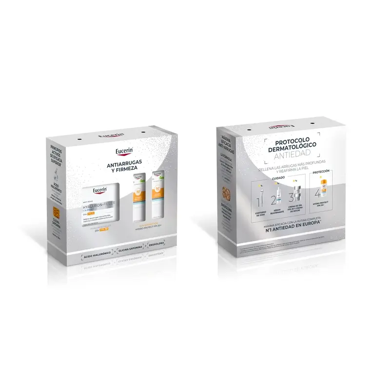Eucerin Pack Anti-Ageing Hyaluron-Filler Day Cream Fps 30 50Ml + 2 Minis Sun Hydro Protect Fps 50+ 2X5Ml
