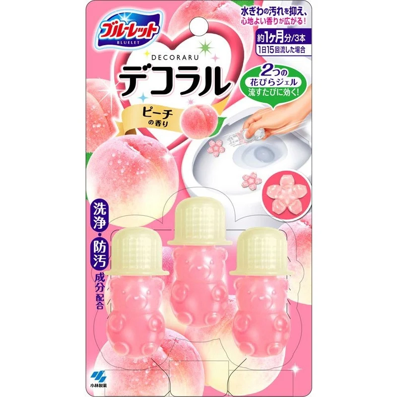 [Self-operated] Japan's KOBAYASHI Kobayashi Pharmaceutical Toilet Flower Bear Toilet Cleaner 22.5g Flower Deodorant Gel Cleaner Petal Peach Fragrance