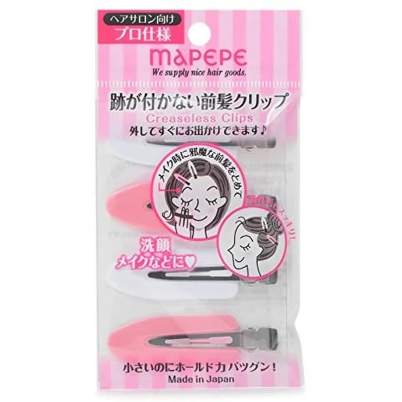 [Self-operated] Japanese MAPEPE AKB seamless hairpin bangs hairpin headdress pink white 4 pieces