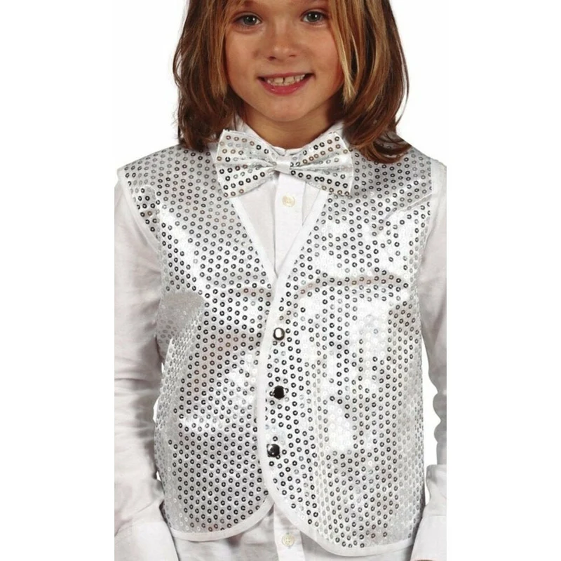 Silber Pailletten Weste für Kinder
