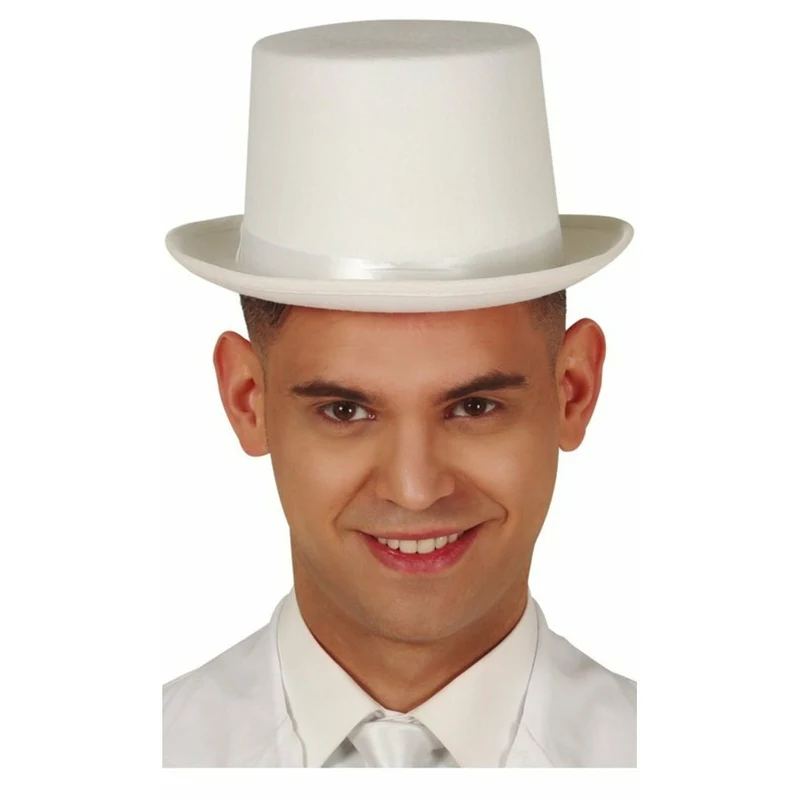 Weißer Filzhut