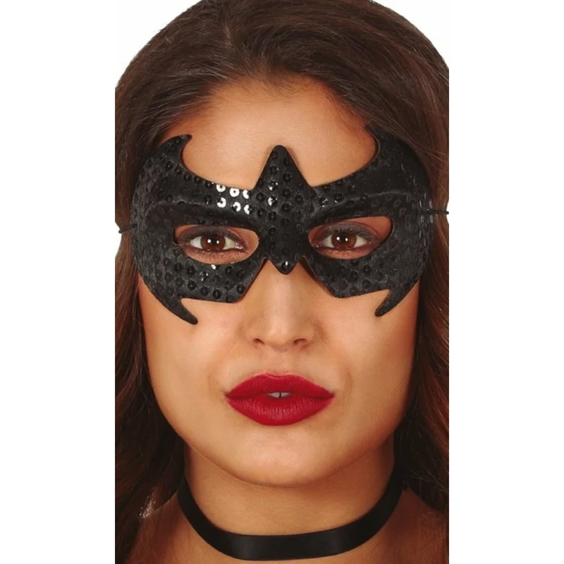 Augenmaske Superheldin schwarz