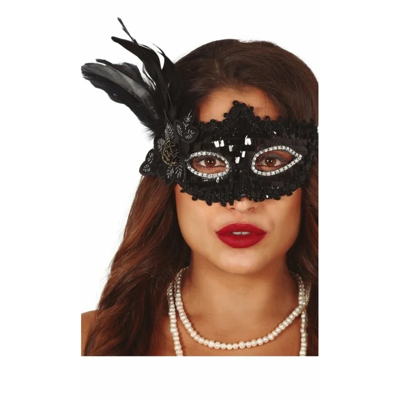 Schwarze venezianische Maske-Pailletten