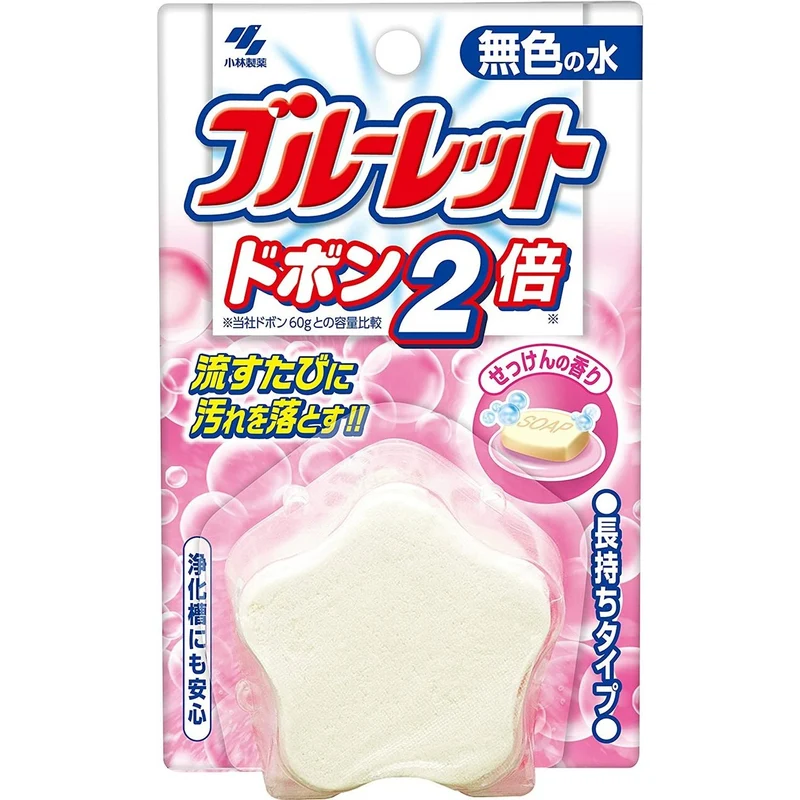 [Self-operated] Japan's KOBAYASHI Kobayashi Pharmaceutical toilet tank cleaning, sterilization, dirt removal, aromatic toilet cleaner, soap scent, 1 piece, star shape, colorless