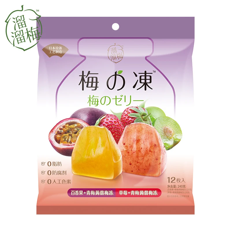 [Self-operated] China LIULIUMEI Green Plum Konjac 240g Passion Fruit + Strawberry Flavor 0 Fat Casual Healthy Snack Pudding Konjac Jelly