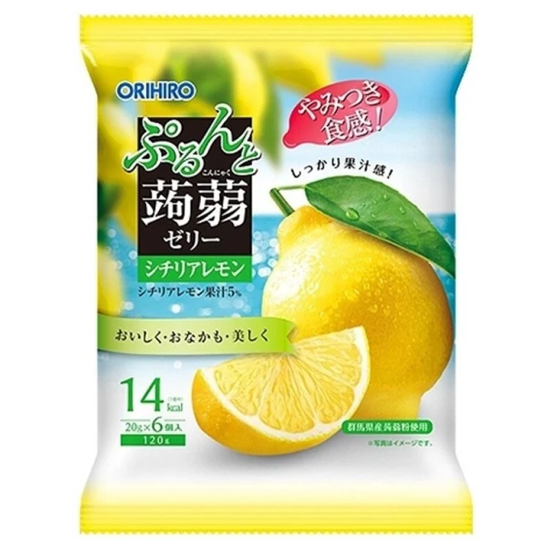 [Self-operated] Japan ORIHIRO low-calorie konjac juice jelly 6 pieces, ready to eat, lemon flavor