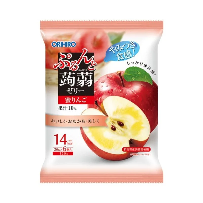 [Self-operated] Japanese ORIHIRO low-calorie konjac juice jelly 6 pieces, ready to eat, honey apple flavor