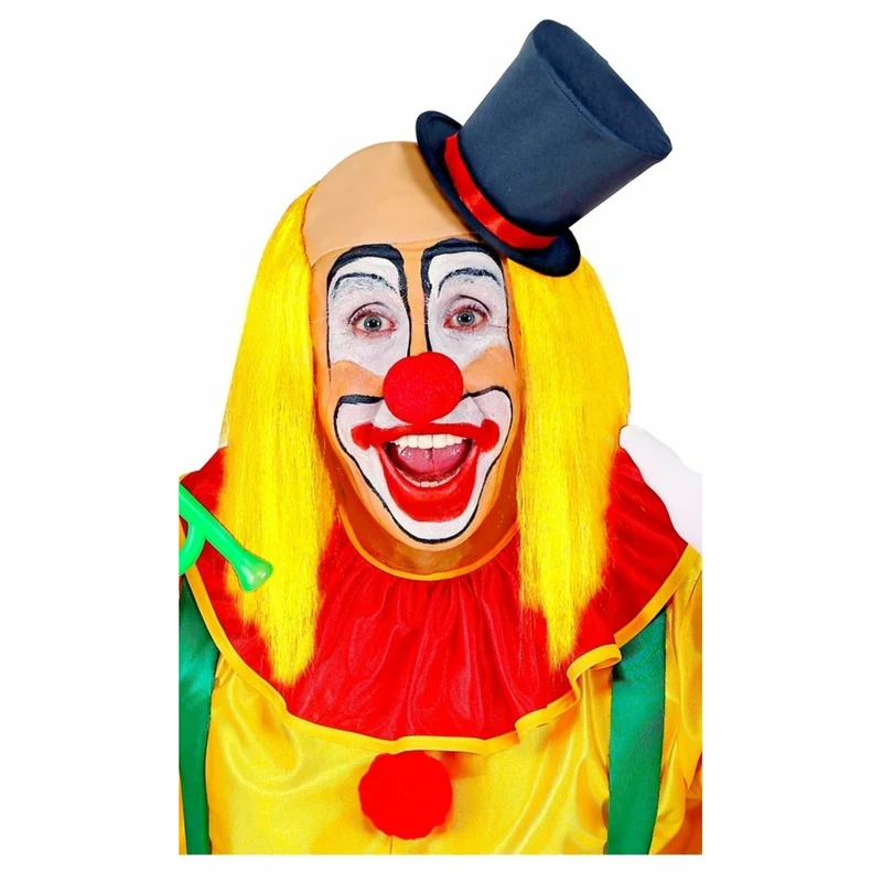 Gelbe Clown Perücke mit Glatze