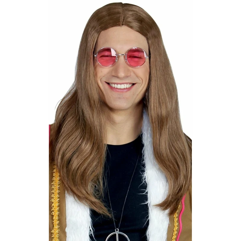Lange braune Groovy Perücke