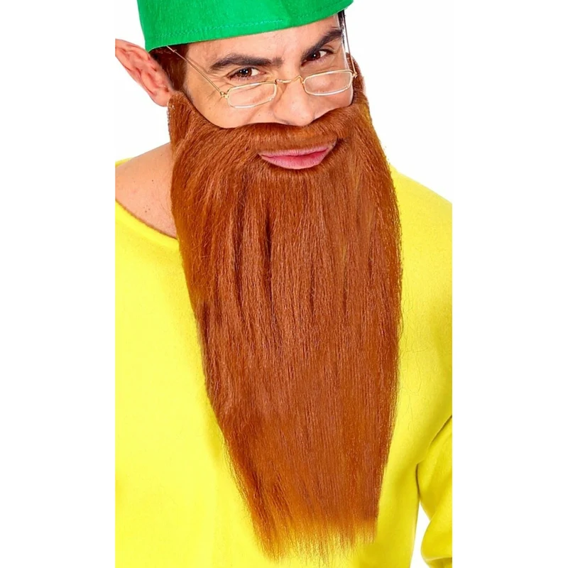 Langer brauner Bart mit Schnurrbart