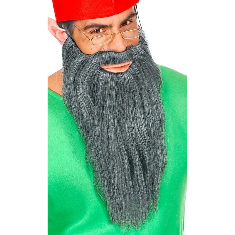 Langer grauer Bart mit Schnurrbart