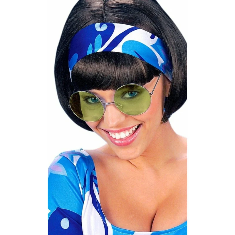 Große grüne runde Brille