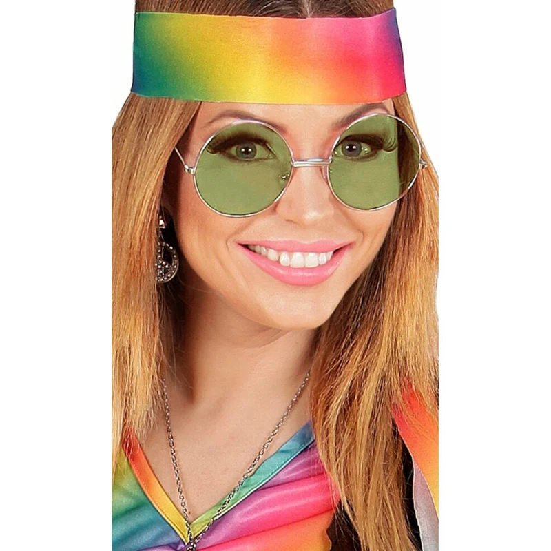 Große grüne runde Brille