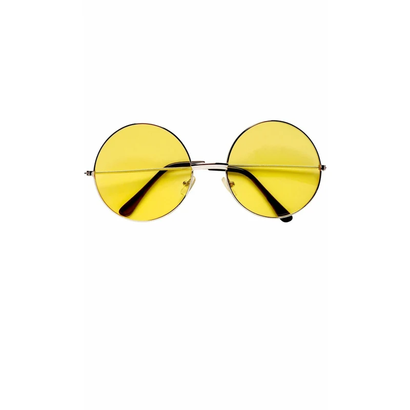 Große gelbe runde Brille
