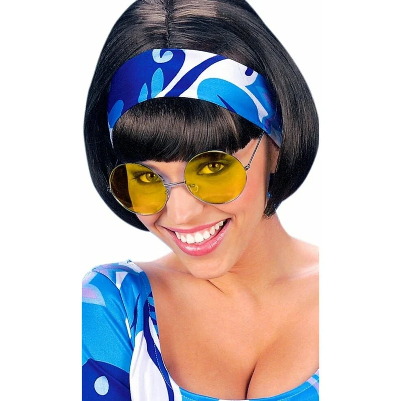 Große gelbe runde Brille