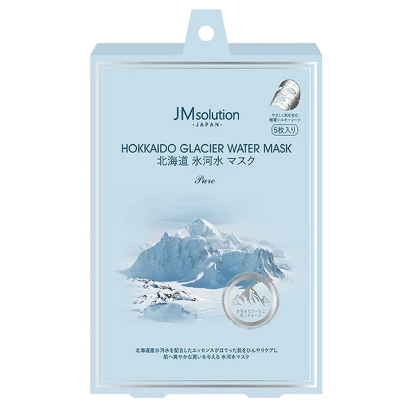 [Self-operated] Korean JM SOLUTION Jijiken Japanese version Glacier Water Mask 5 pieces, hyaluronic acid hydrating and moisturizing