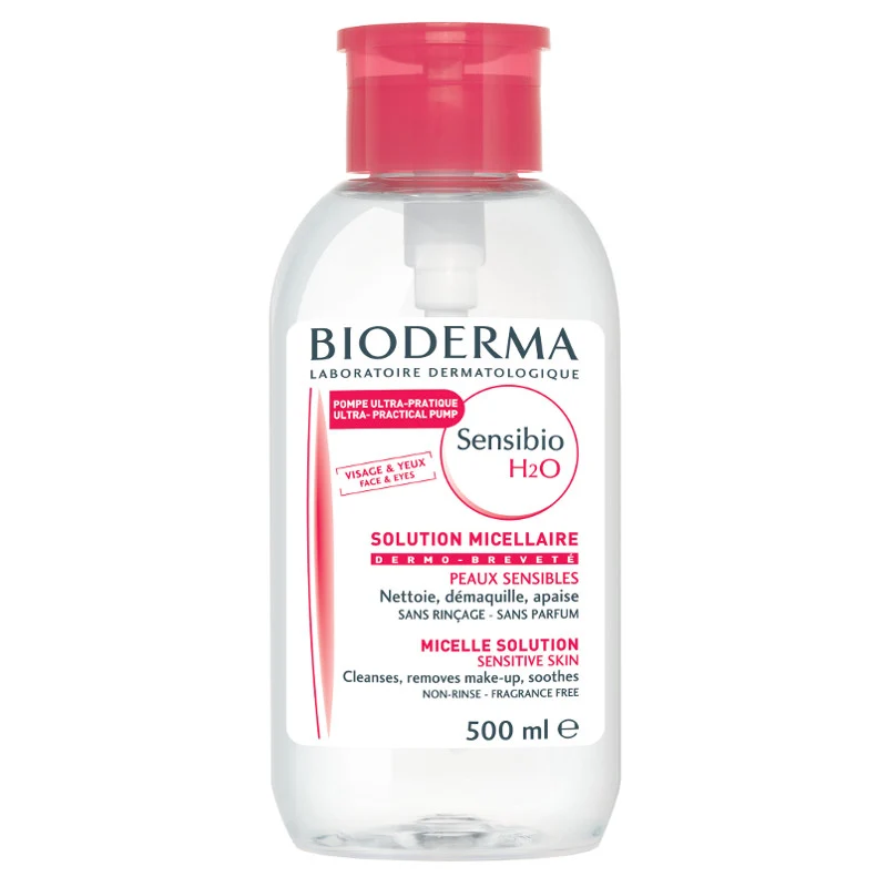 [Self-operated] French BIODERMA Shuyan Multi-effect Cleanser Makeup Remover Water Powder Cap Moisturizing and Gentle 500ml Press-type Pump