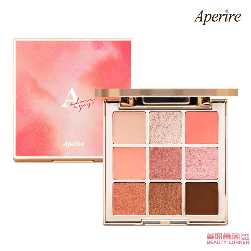 [Self-operated] Korean Aperire Aperire glitter pearlescent dreamy bright color long-lasting waterproof nine-color eye shadow 9g #01 In Bloom