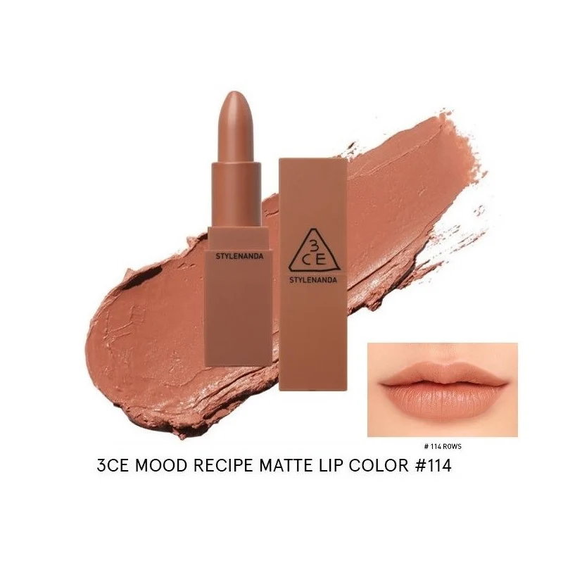 [Self-operated] South Korea 3CE Sanxiyu Matte Matte Lipstick Lipstick 3.5g #114 Milk Tea Color