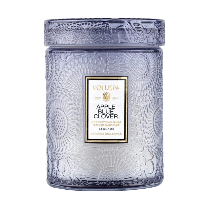 [Self-operated] American VOLUSPA Starry Sky Cup Mini Large Relief Scented Candle 156g APPLE BLUE CLOVER-Apple and blue clover, calming and sleeping, romantic atmosphere, great gift