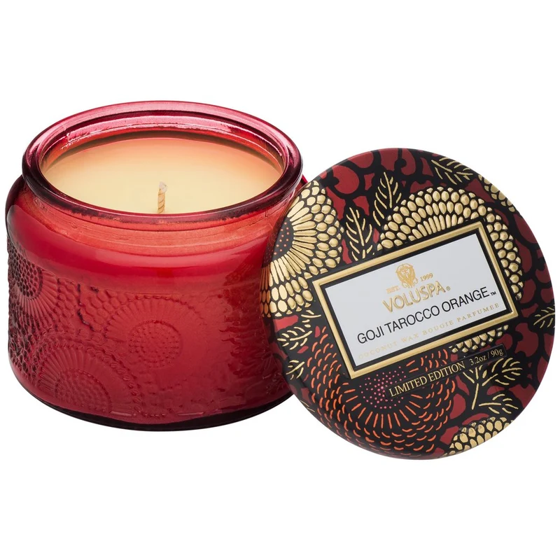 [Self-operated] American VOLUSPA glass cup scented candle 90g GOJI TAROCCO ORANGE-wolfberry tarocco blood orange soothes the mind and aids sleep, romantic atmosphere, great gift