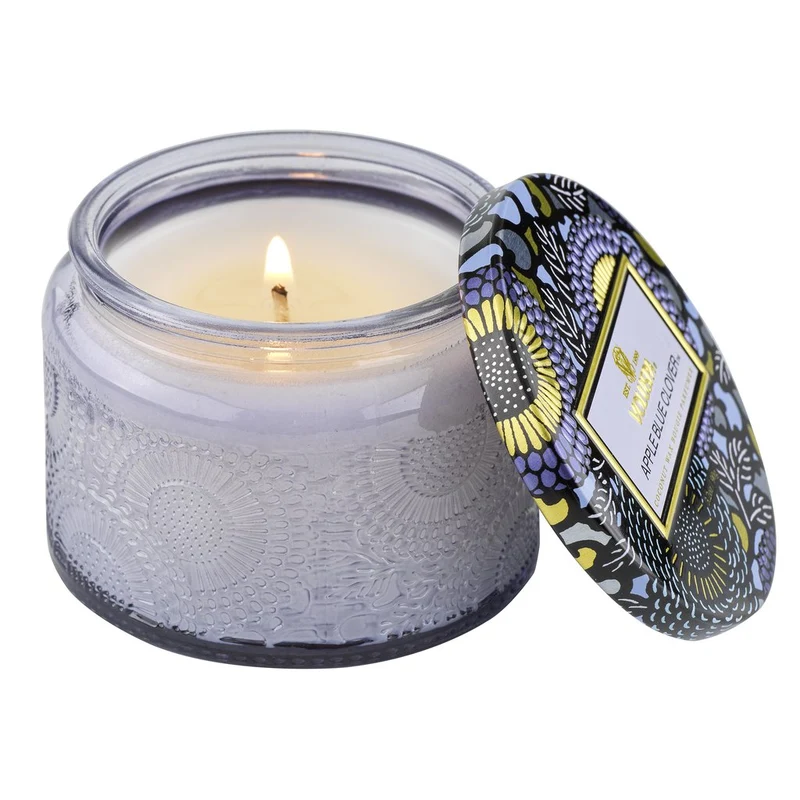 [Self-operated] American VOLUSPA glass cup scented candle 90g APPLE BLUE CLOVER-Apple and blue clover, soothing and sleeping, romantic atmosphere, great gift