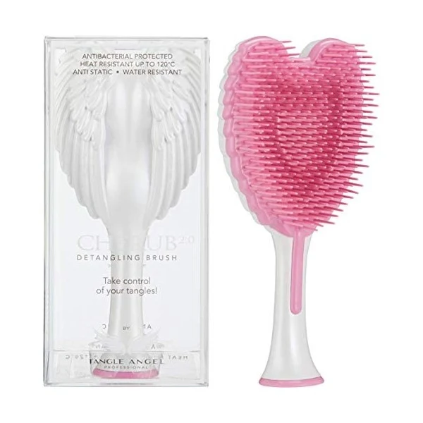 [Self-operated] British TANGLE ANGEL 2nd generation angel massage hair comb, angel comb, medium size, 1 pack, white pink, prosperous beauty, smooth hair, anti-hair loss, anti-static