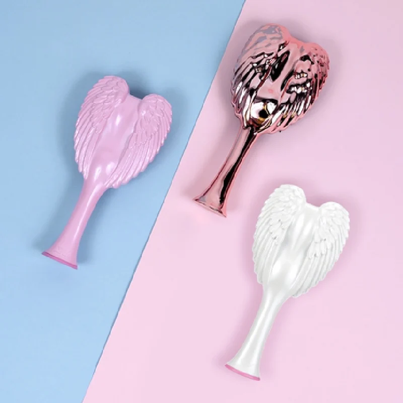 [Self-operated] British TANGLE ANGEL 2nd generation angel massage hair comb, angel comb, medium size, 1 pack, white pink, prosperous beauty, smooth hair, anti-hair loss, anti-static