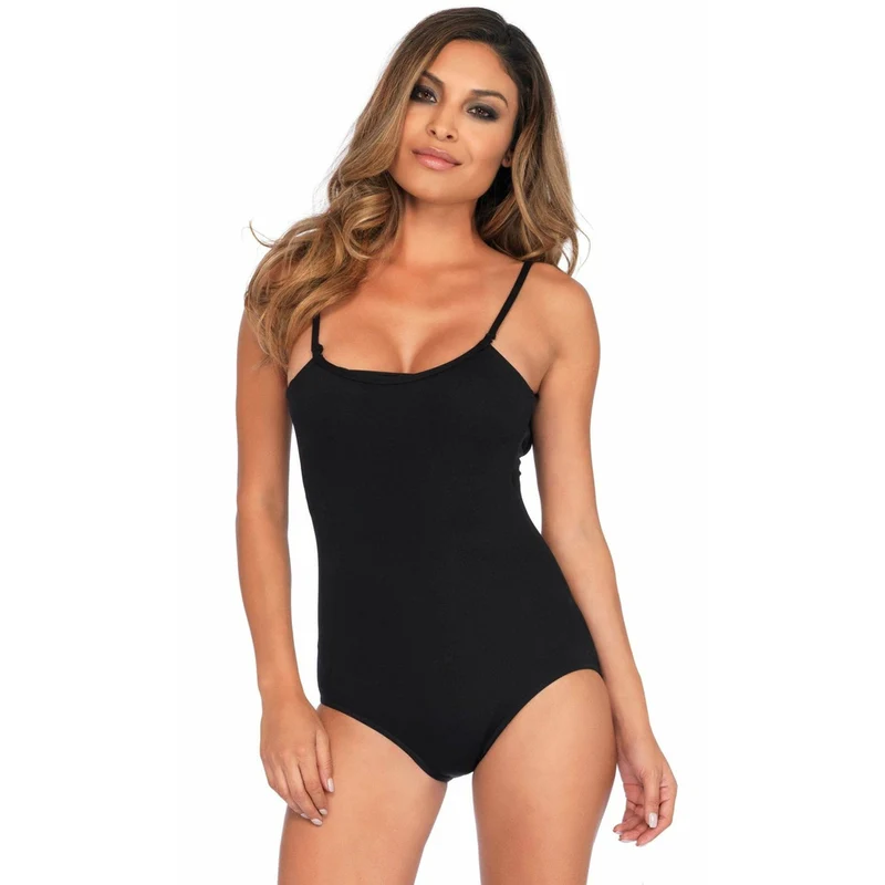 Body mit Trägern Schwarz Deluxe