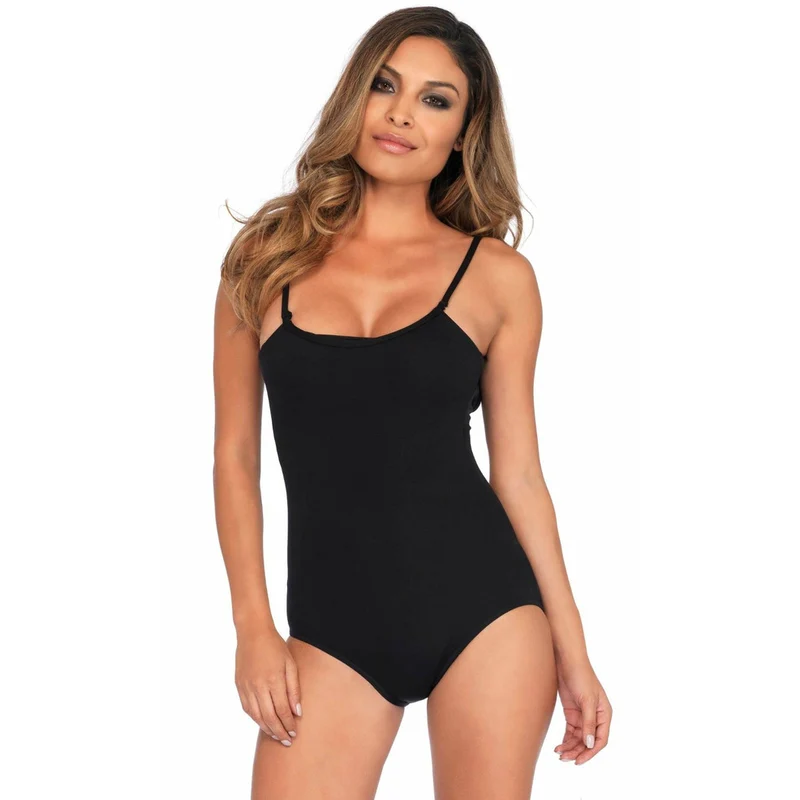 Body mit Trägern Schwarz Deluxe