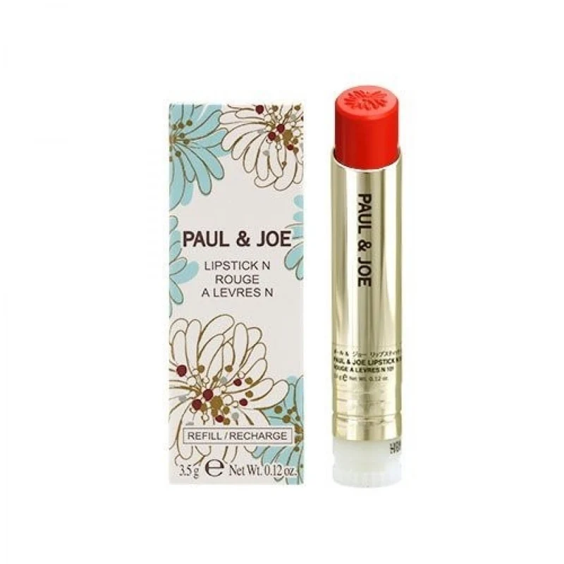 [Self-operated] Japanese PAUL&JOE moist, translucent and gorgeous natural lipstick lipstick #309 happy orange red 3.5g lipstick refill shell sold separately, modified lip lines, hydrating and long-lasting