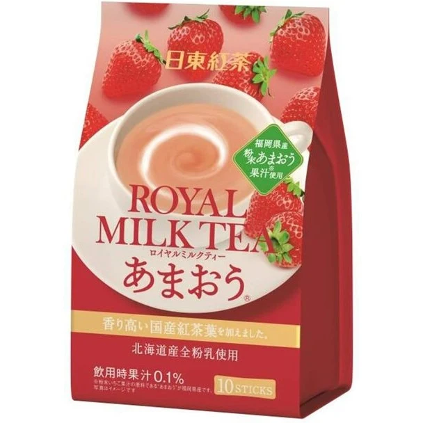 [Self-operated] Nitto Nitto Black Tea Royal Milk Tea Instant Pack Fukuoka Amano Strawberry Flavor 14g × 10 sticks