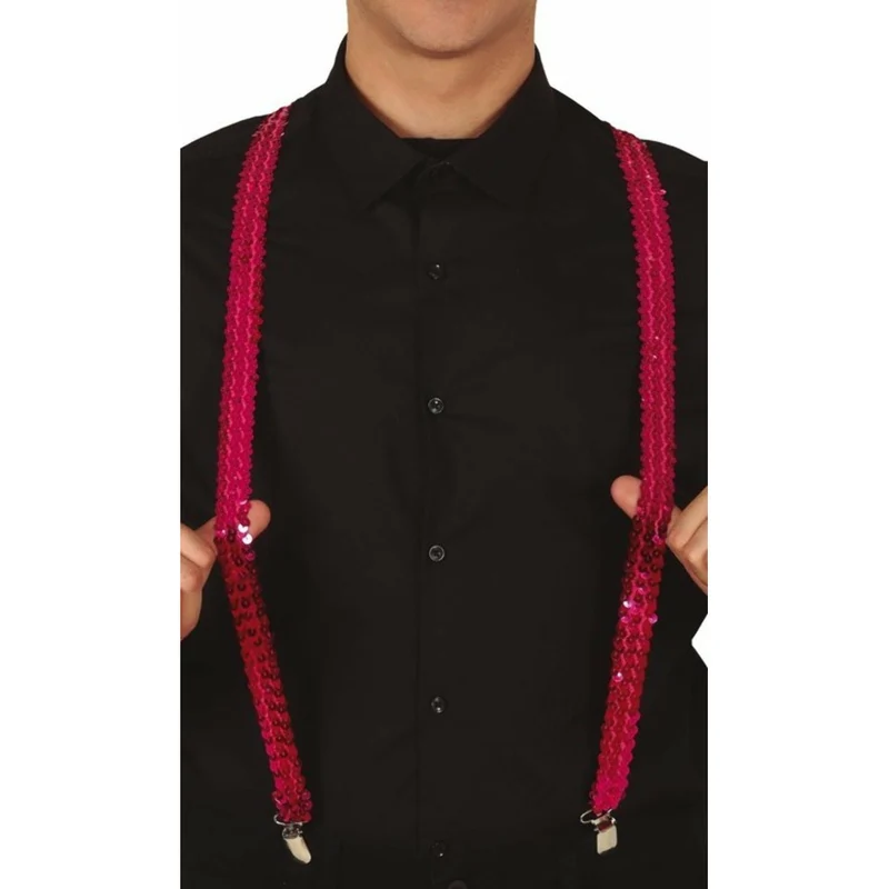 Hosenträger Pailletten Fuchsie