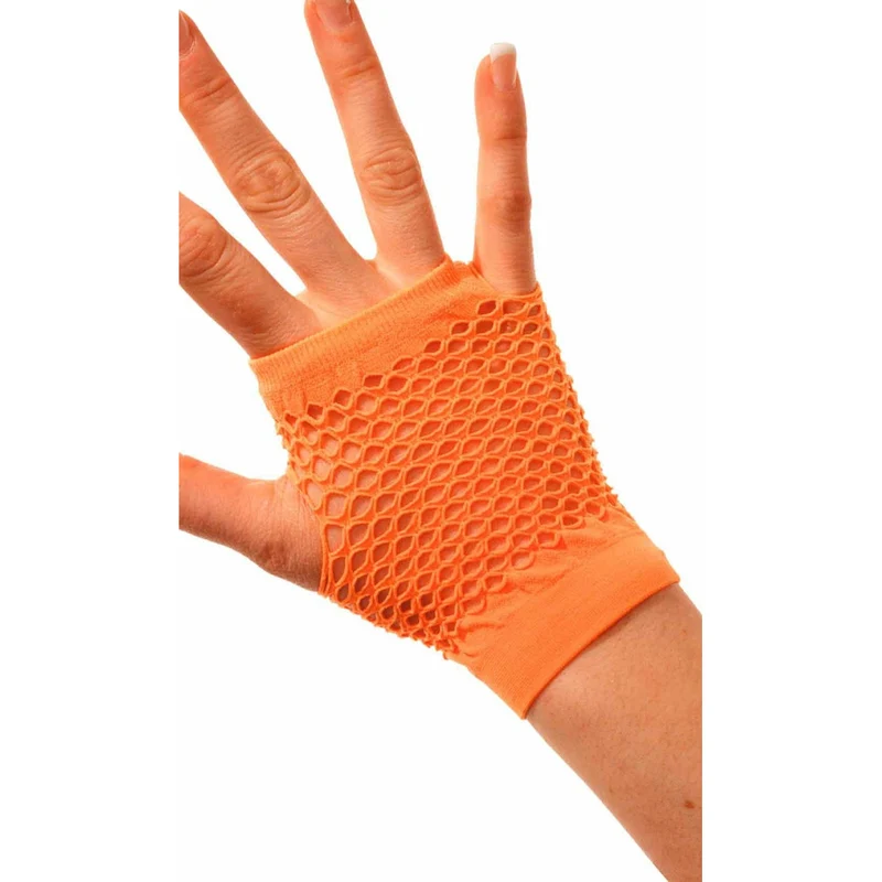Kurze Netzhandschuhe orange