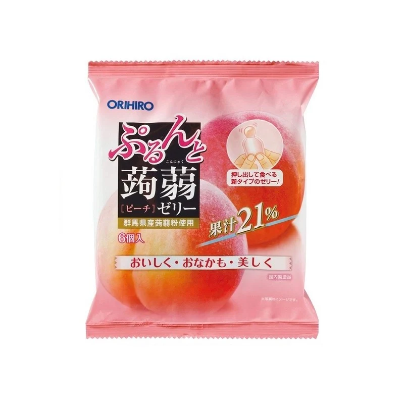 [Self-operated] Japanese ORIHIRO low-calorie konjac juice jelly 6 pieces, ready to eat, white peach flavor