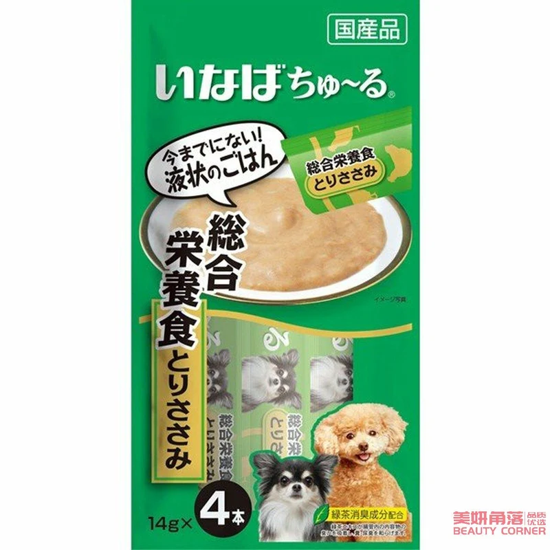 [Self-operated] Japanese INABA Dog Snacks for Dogs, Julu Soft Meat Sauce, Liquid Delicious Snack Bars, 4 Pack, Chicken Mixed Flavor, Comprehensive Nutritional Addition