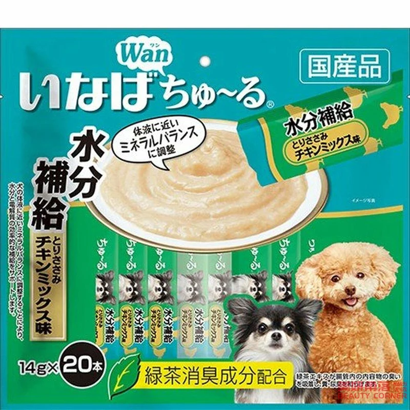 [Self-operated] Japanese INABA Dog Snacks for Dogs, Julu Soft Meat Sauce, Liquid Delicious Snack Bars, 20 Pack, Chicken Mix Flavor, Moisture Supplement, Suitable for dogs who don’t drink much water on weekdays and who are recovering from illness.