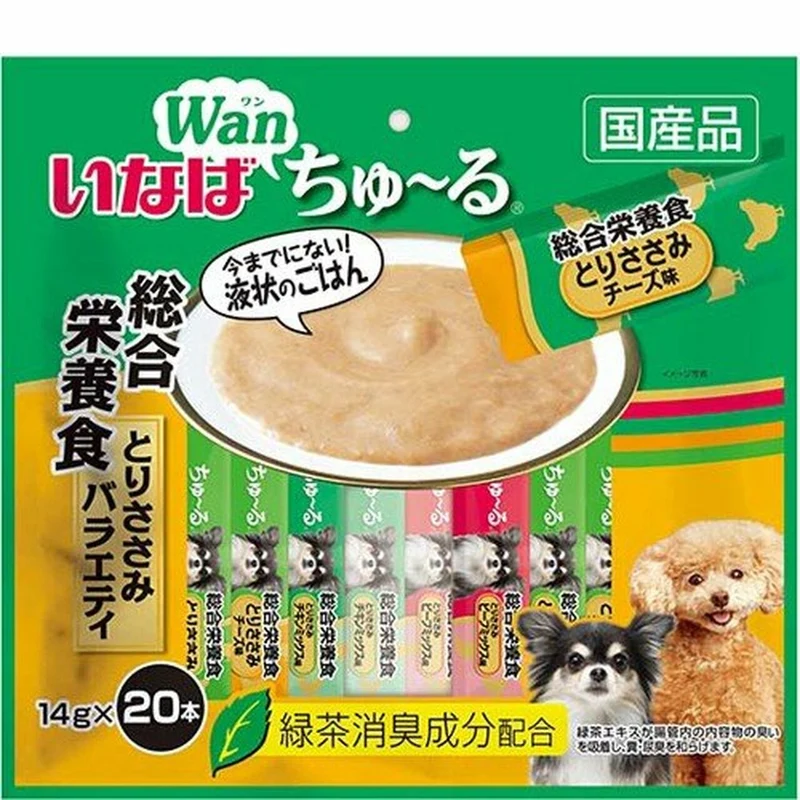 [Self-operated] Japanese INABA Dog Snacks for Dogs, Julu Soft Meat Sauce, Liquid Delicious Snack Bars, 20 Pack, Chicken Cheese Flavor, Comprehensive Nutritional Additions