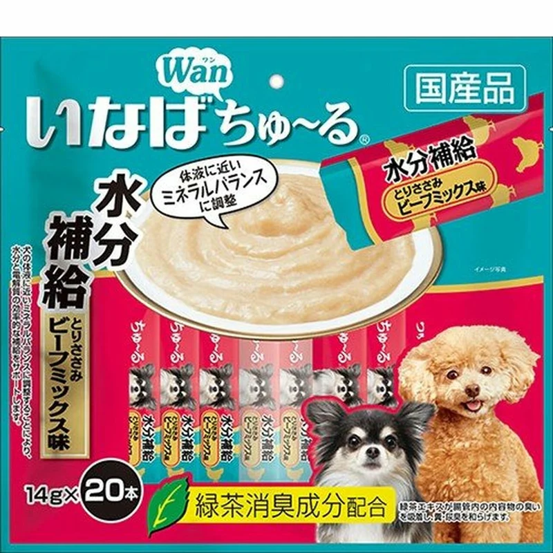 [Self-operated] Japanese INABA Dog Snacks for Dogs, Julu Soft Meat Sauce, Liquid Delicious Snack Bars, 20 Pack, Chicken and Beef Mixed Flavor, Water Supplement, Suitable for dogs who don’t drink much water on weekdays and dogs who are recovering from illness.