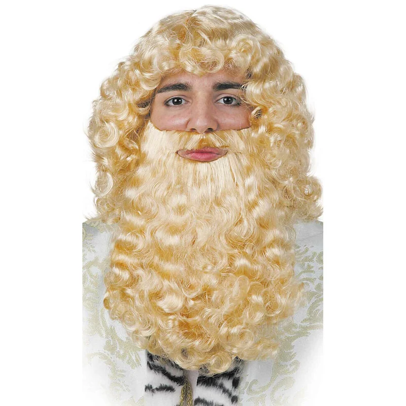 Perücke und Bart blond