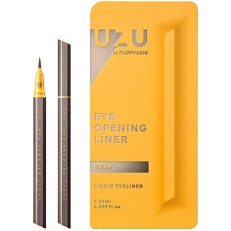 [Self-operated] Japan's FLOWFUSHI new UZU Kumano Craftsman waterproof long-lasting non-smudge colored ultra-fine eyeliner pen 0.55ml GRAY-grey