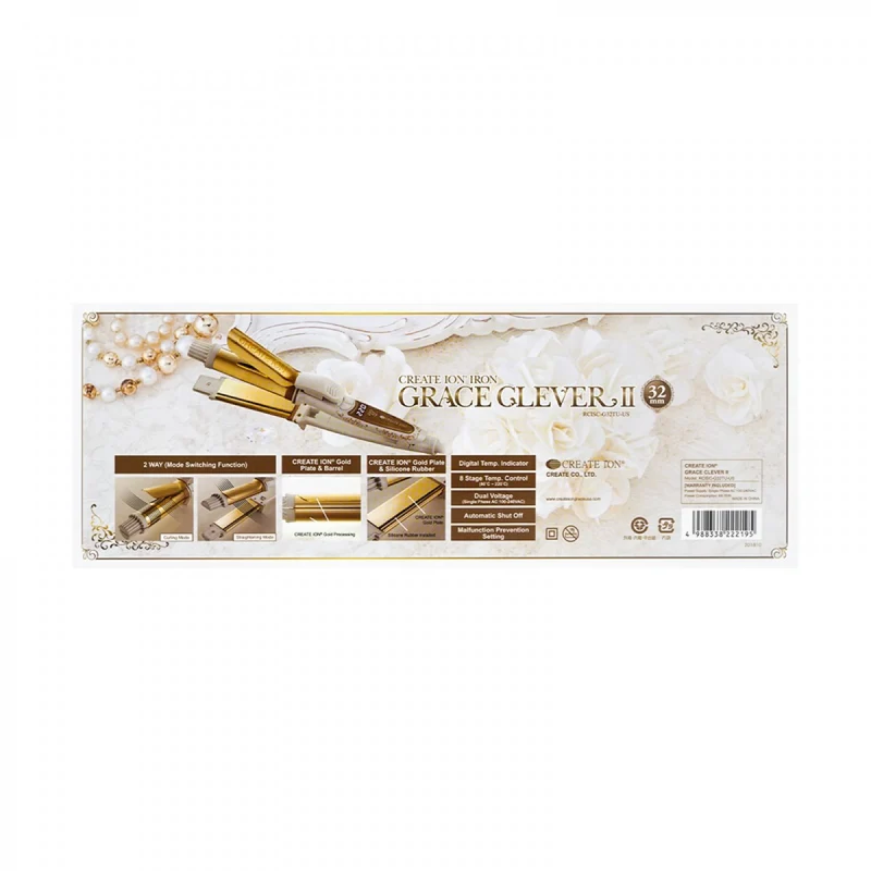 [Self-operated] Japan's CREATE ION GRACE CLEVER II negative ion multifunctional curling iron straight clip 32-in-XNUMX dual-use artifact XNUMXmm