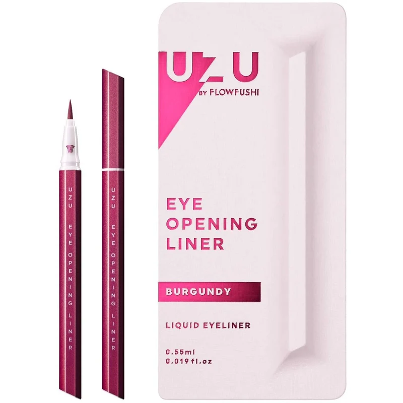 [Self-operated] Japan's FLOWFUSHI new UZU Kumano craftsman waterproof long-lasting non-smudge color ultra-fine liquid eyeliner pen 0.55ml BURGUNDY-burgundy