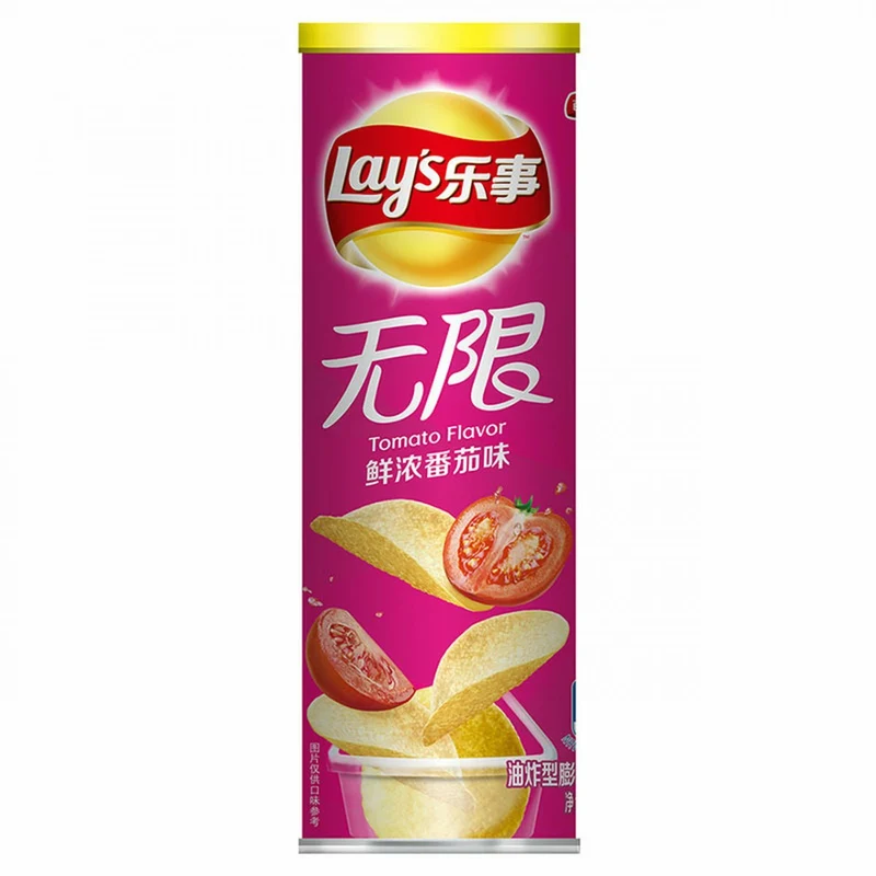 [Self-operated] China Pepsi LAY'S Potato Chips Unlimited Fresh Tomato Flavor 90g/can