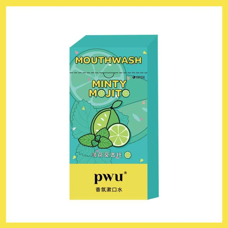 [Self-operated] China PWU Puwudaimei Portable Disposable Mouthwash 12ml*20 pieces Mint Mojito