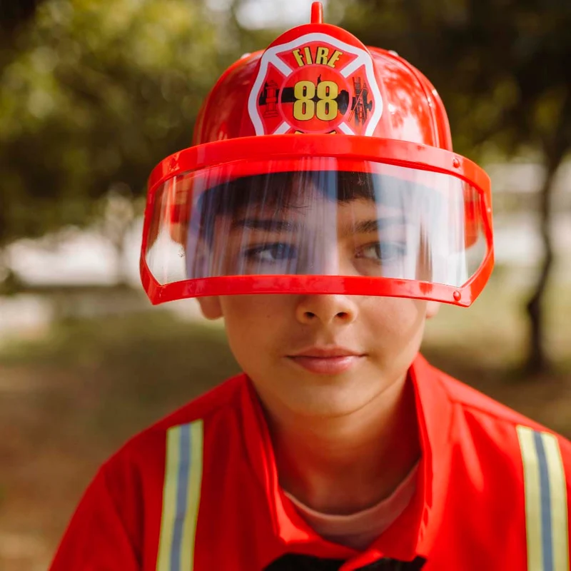 Feuerwehrhelm mit Visier für Kinder