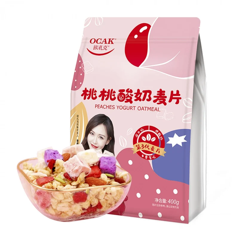 [Self-operated] China OCAK Ozark Peach Yogurt Oatmeal 400g Fruit Nut Oatmeal